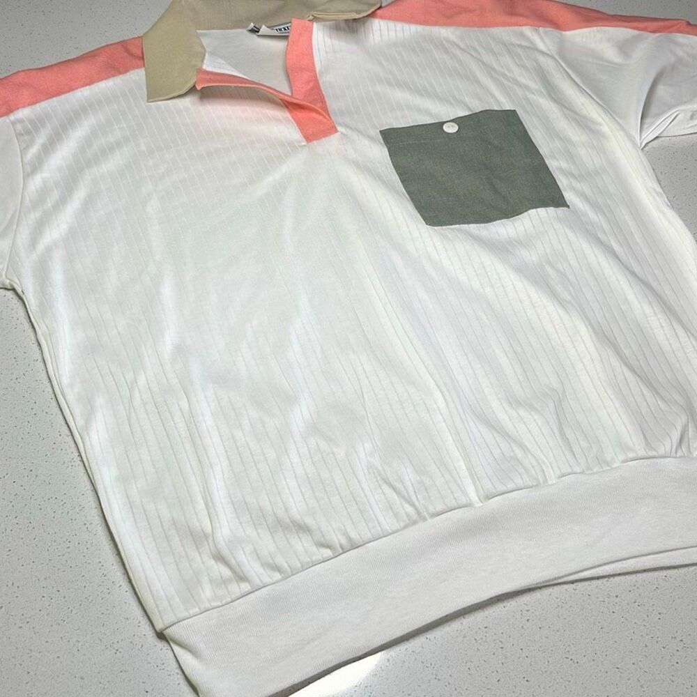 🇺🇸 Vintage The Season Ticket II Colorblock Desert Polo Mens Large